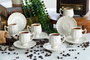 Hermia Lale 12 Juego de tazas de café de 12 piezas en porcelana blanca